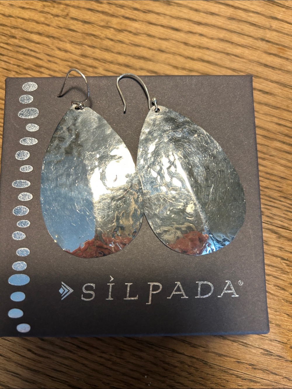 Silpada .925 Sterling Silver Hammered Teardrop Dangle Earrings